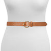 Frye Women's 32MM Leather Belt, Tan Emboss, Medium