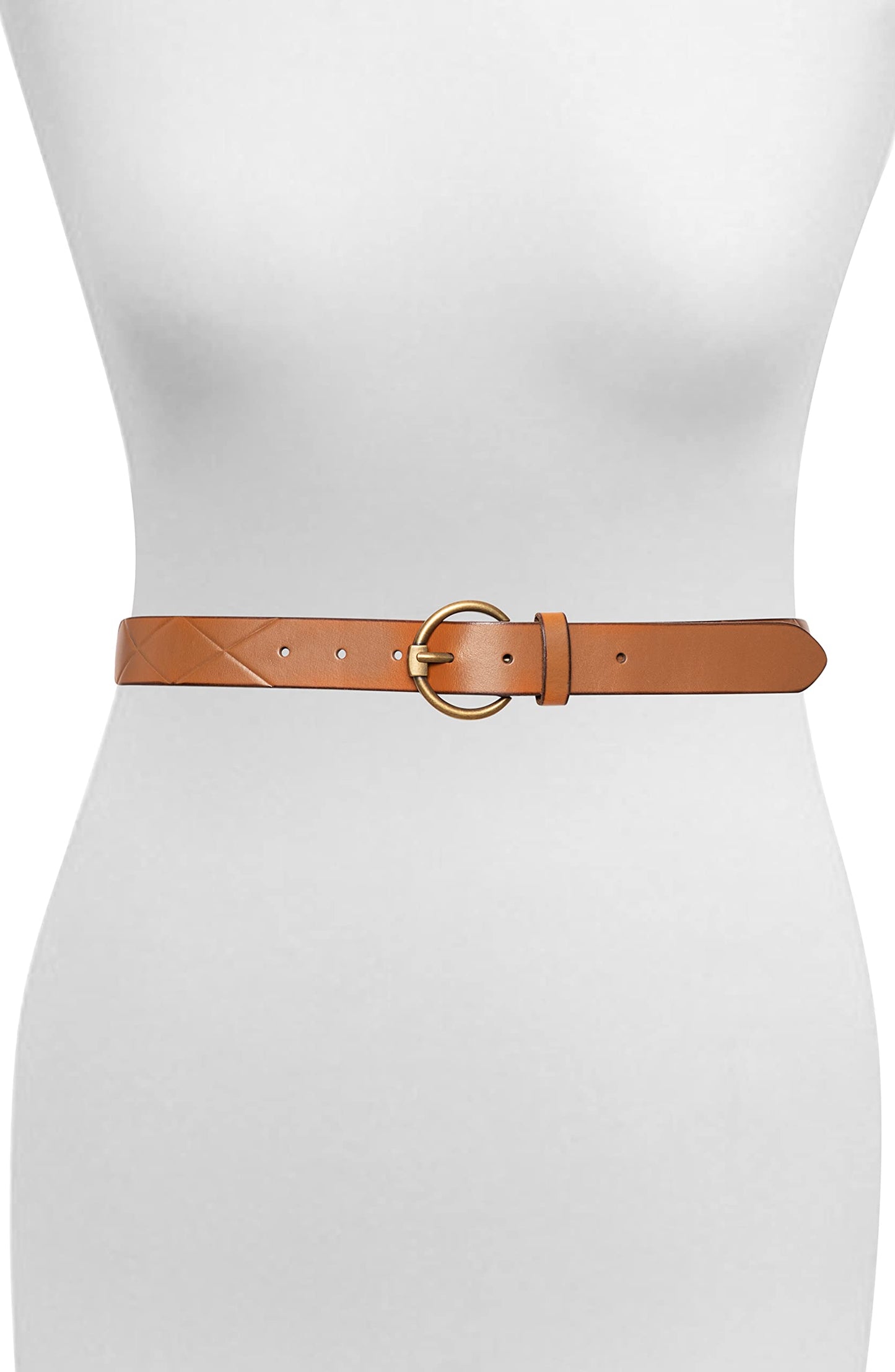 Frye Women's 32MM Leather Belt, Tan Emboss, Medium