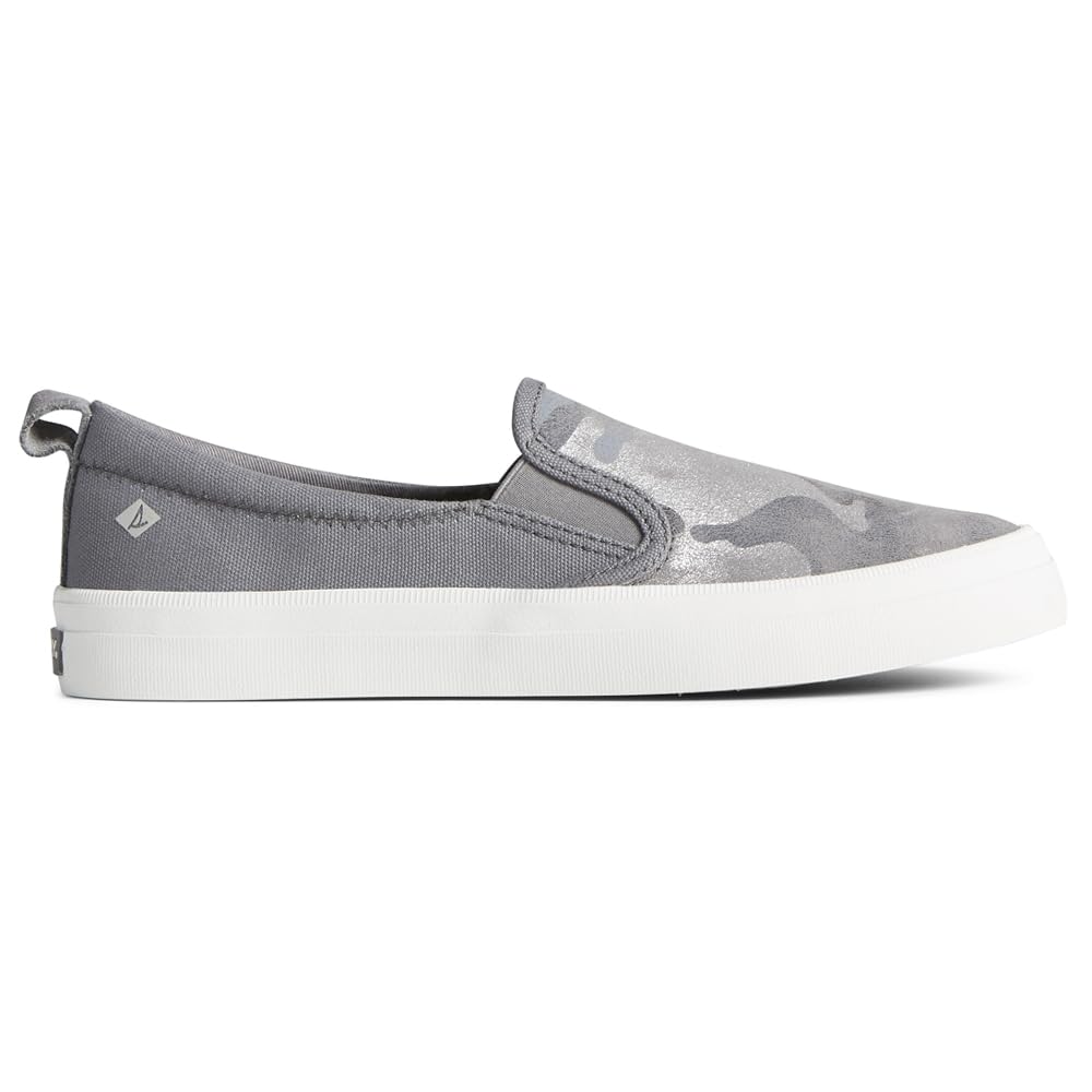 Sperry Women's Crest Twin Gore Boat Shoe, Silver CAMO, 9.5