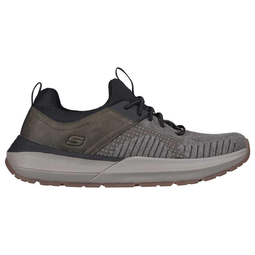 Skechers USA Men's Neville - Calhan Low Profile Bungee Slip On,Olive/Black,12 Medium