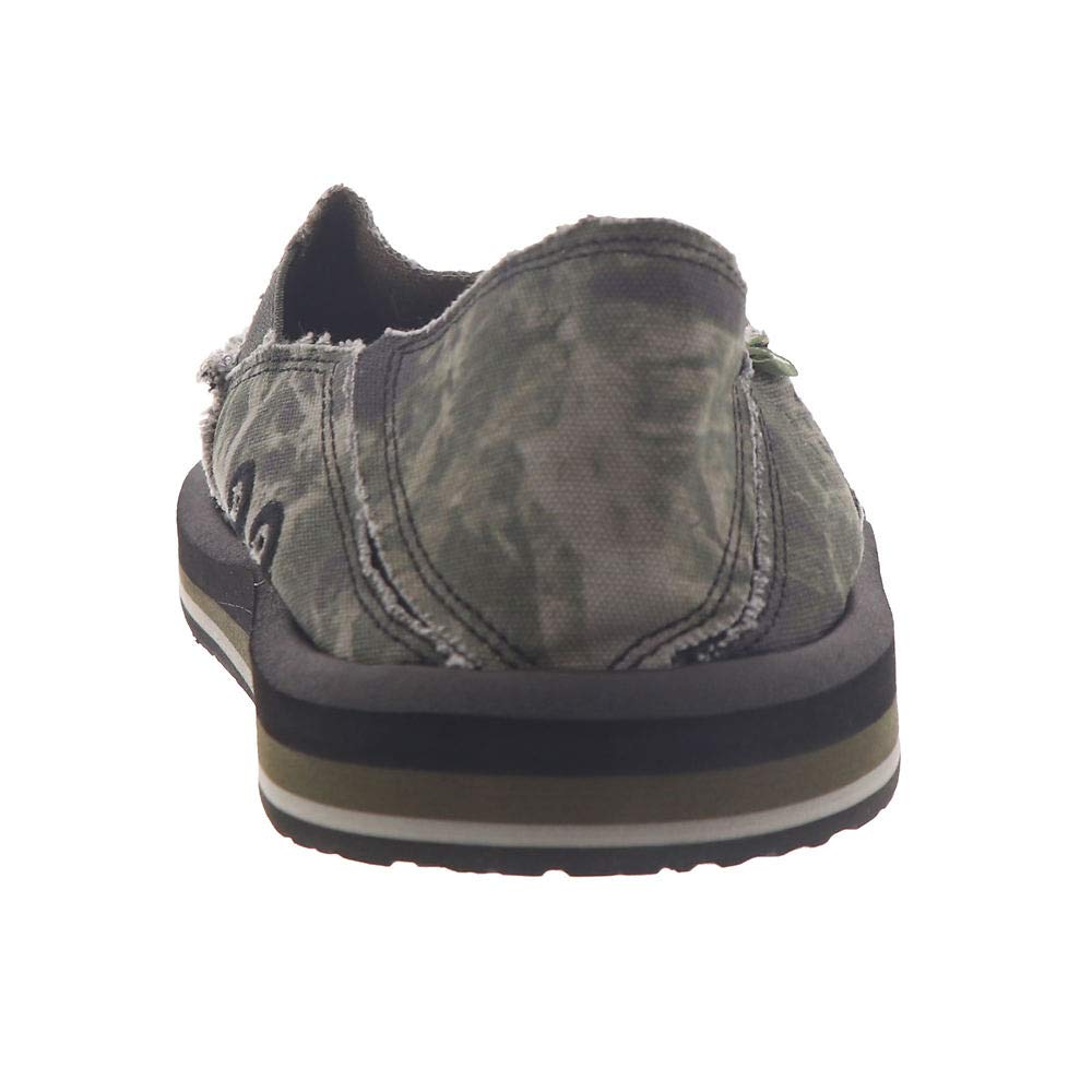 Sanuk Men's Vagabond Soft Top Loafer, Black/Grey Tie Dye, 10