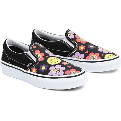Vans Kid's Classic Slip On, (Radically Happy) Black, Size 12.5 Little Kid
