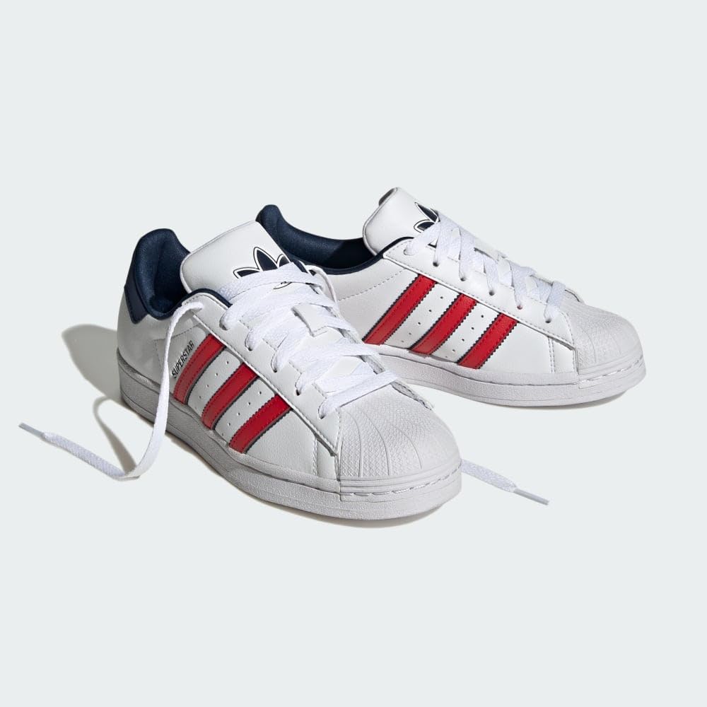adidas Superstar (Big Kid) Footwear White/Better Scarlet/Night Indigo 4.5 Big Kid M