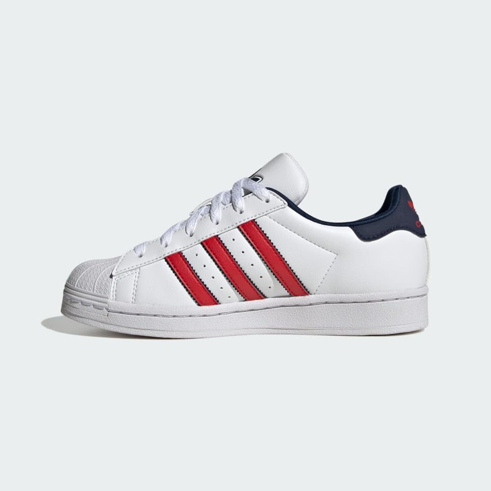 adidas Superstar (Big Kid) Footwear White/Better Scarlet/Night Indigo 4.5 Big Kid M