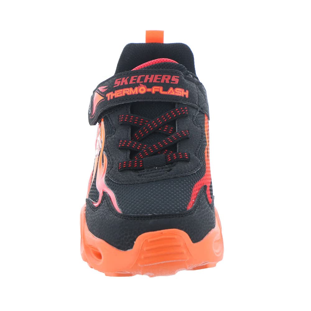 Skechers Kids Boys Thermo-Flash - Heat-Flux Sneaker, Black/Red, 13.5 Little Kid