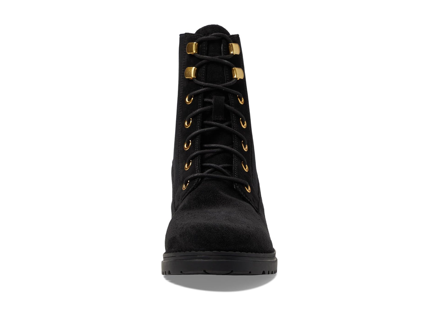 Cole Haan WOMENS CAMEA WP COMBAT BOOT II, BLACK SUEDE WATERPROOF, 10 C US