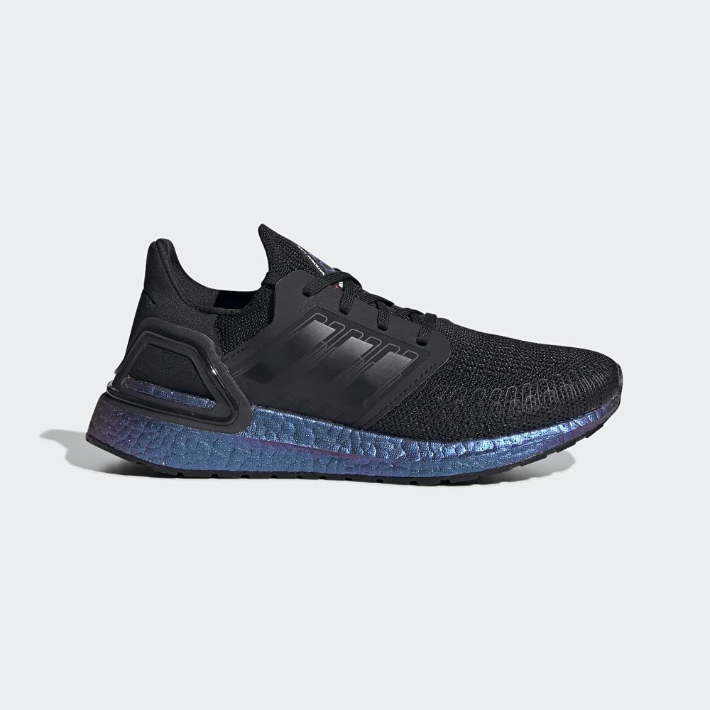 adidas Unisex-Child Ultraboost 20, Black/Black/Boost Blue Violet Metallic, 7