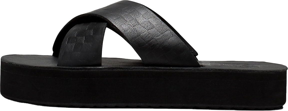 Vans - Womens Cross Strap Mega Platform Shoes, Color Black, Size: 6 B(M) US Womens