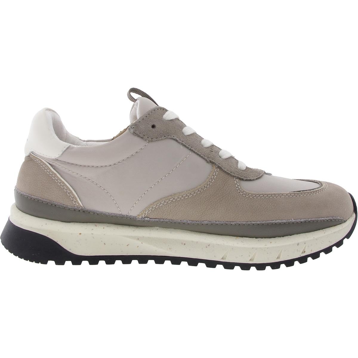 Madewell Kickoff Trainer Sneakers in Leather and (Re) sourced Nylon Stone Multi/Grey Neutral 8.5 M