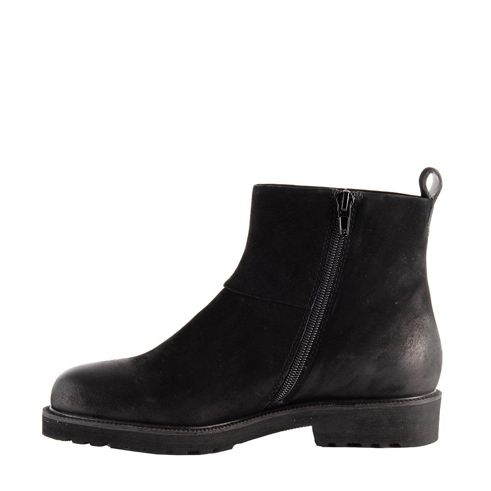 David Tate Women's Damila Mid Calf Boot, Black Nubuck Leather, 12 Wide