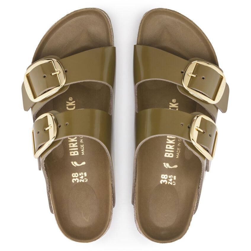 Birkenstock Women's Arizona Big Buckle Sandals, High Shine Mud Green, 11 Medium US