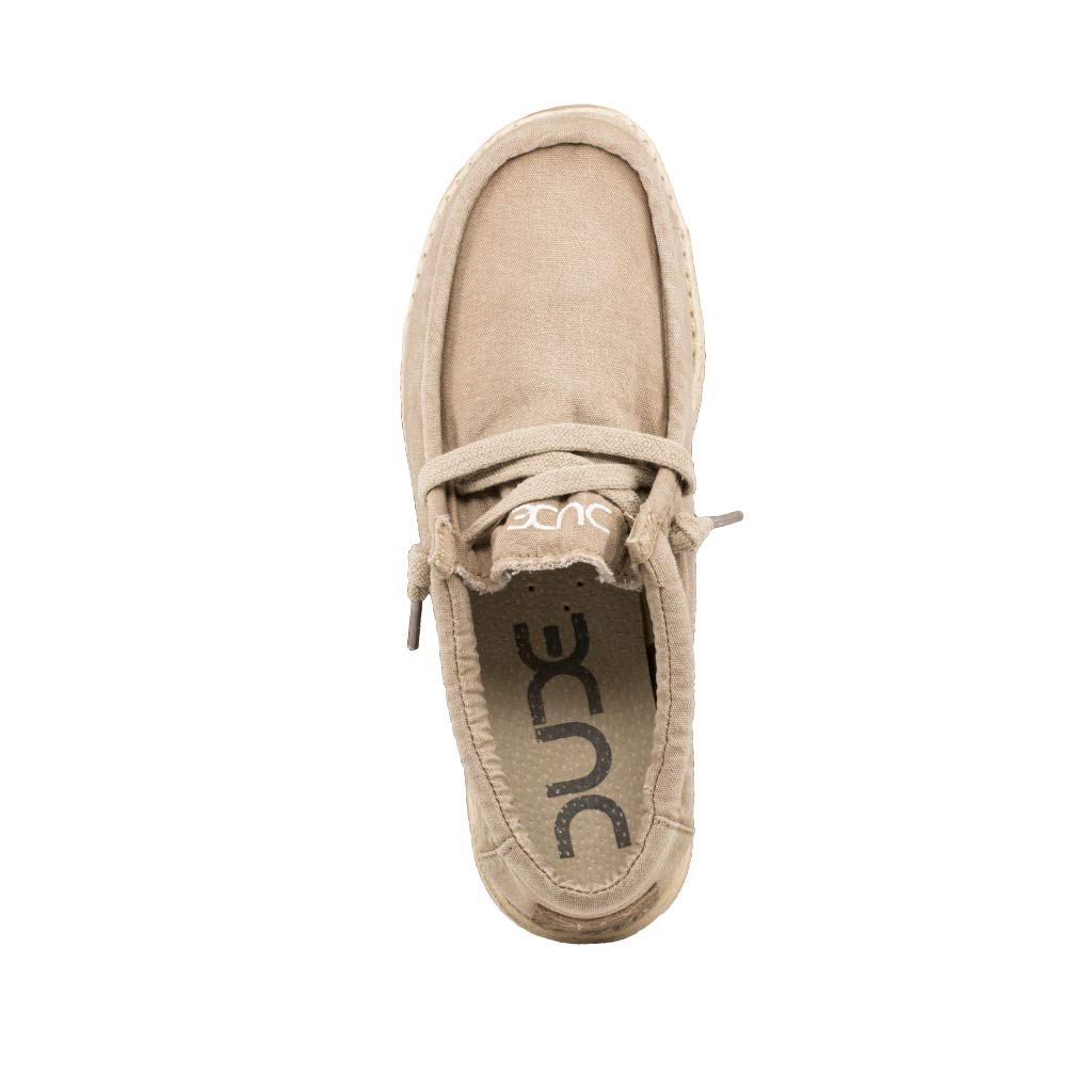 HEYDUDE Men’s Wally Washed Chestnut Size 8 | Men’s Shoes | Men’s Lace Up | Comfortable & Light-Weight