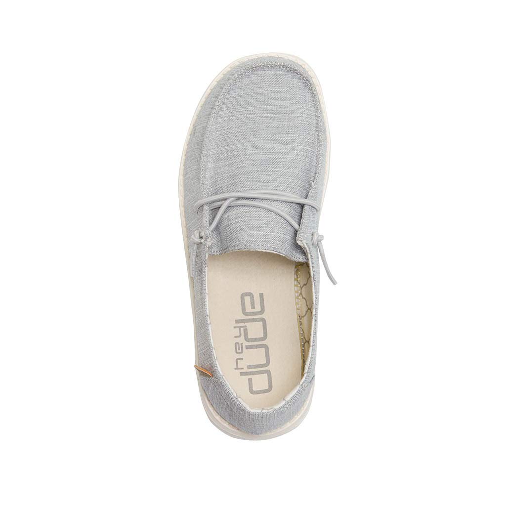 Hey Dude Girl's Wendy Toddler Linen Grey Size 10 | Girl’s Shoes | Girl’s Lace Up Loafers | Comfortable & Light-Weight