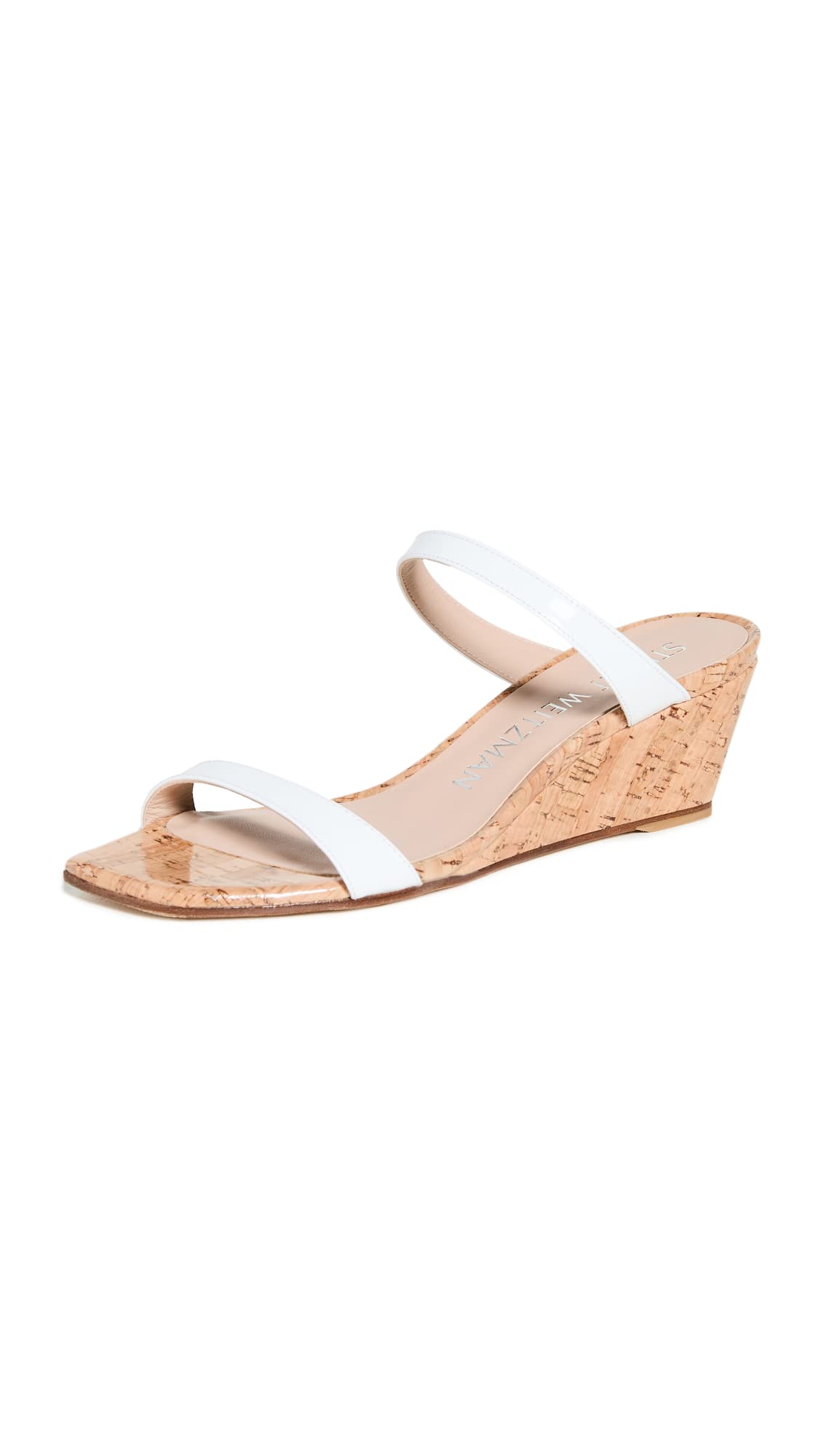 Stuart Weitzman Womens Aleena 50 Wedge White 6 M