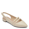 Rockport Women's Total Motion Adelyn Sling Ballet Flat, Vanilla Leather Pearl, 9