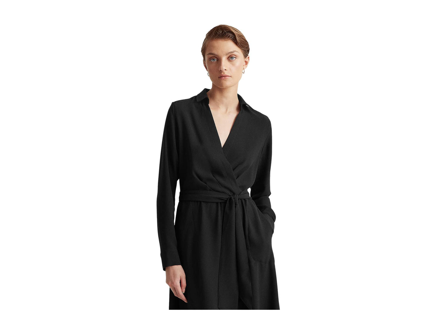Lauren Ralph Lauren Long Sleeve Day Dress Black 8
