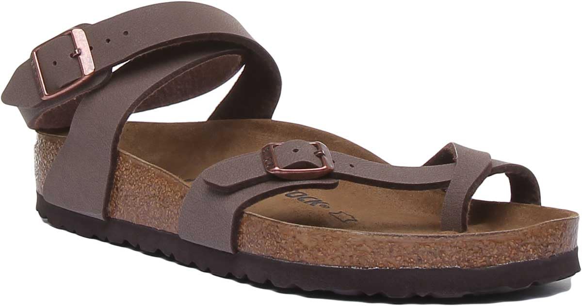 Birkenstock Women's YARA Birko-Flor Nubuck Ankle Strap Sandals, Brown (Mocca Mocca), 5.5 UK