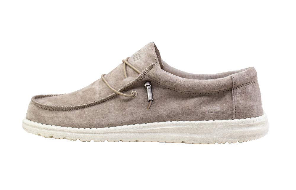 Hey Dude Men's Wally Suede Sterling Size 14 | Men’s Shoes | Men's Lace Up Loafers | Comfortable & Light-Weight