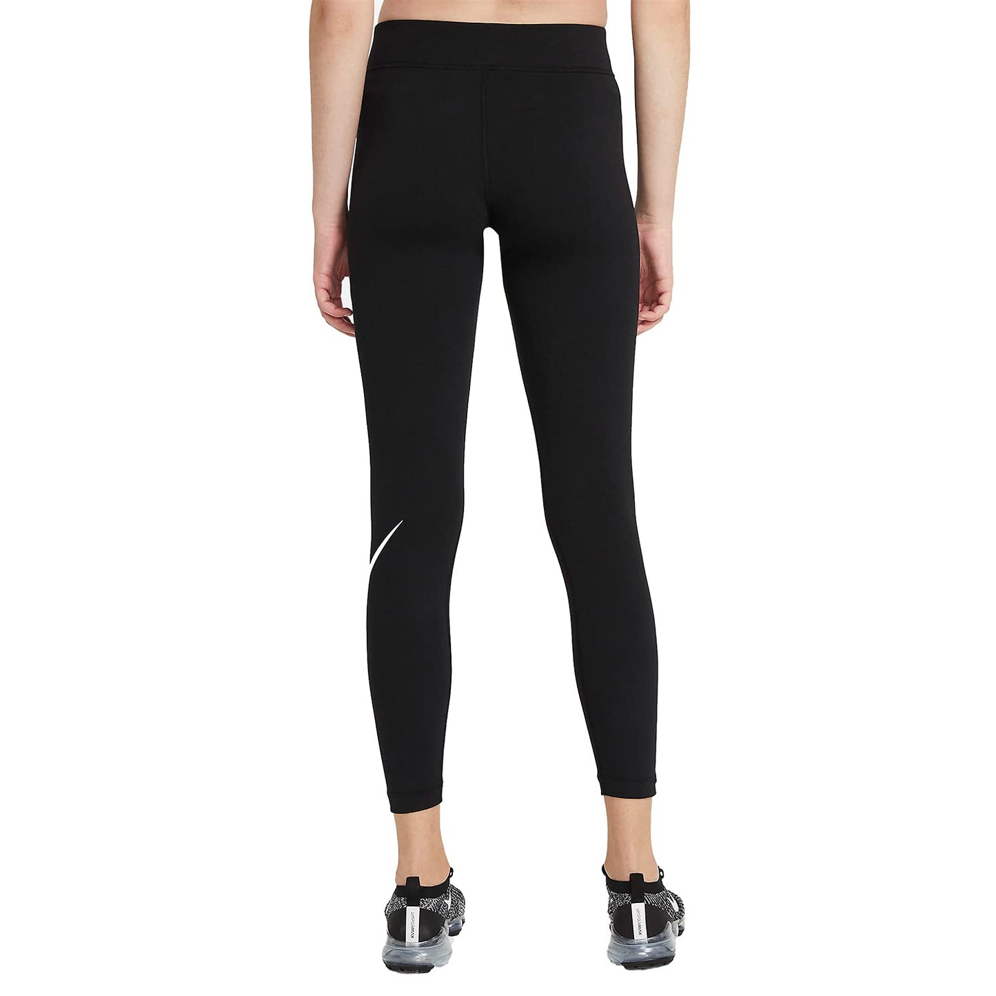 Nike NSW Essential Mid Rise Swoosh Legging Womens (as1, Alpha, s, Regular, Regular, Viotech/White)