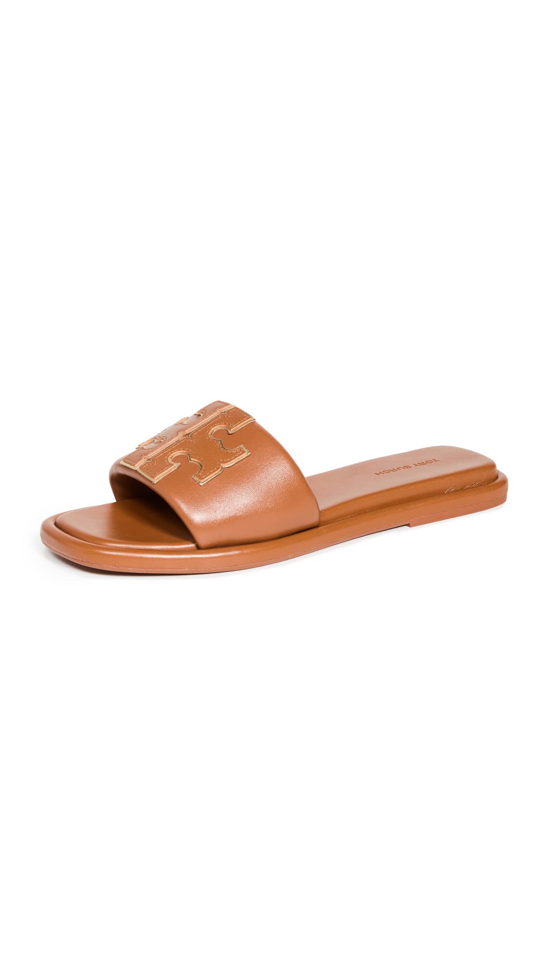 Tory Burch Women's Double T Sport Slides, Bourbon Miele/Gold, 4 Medium US