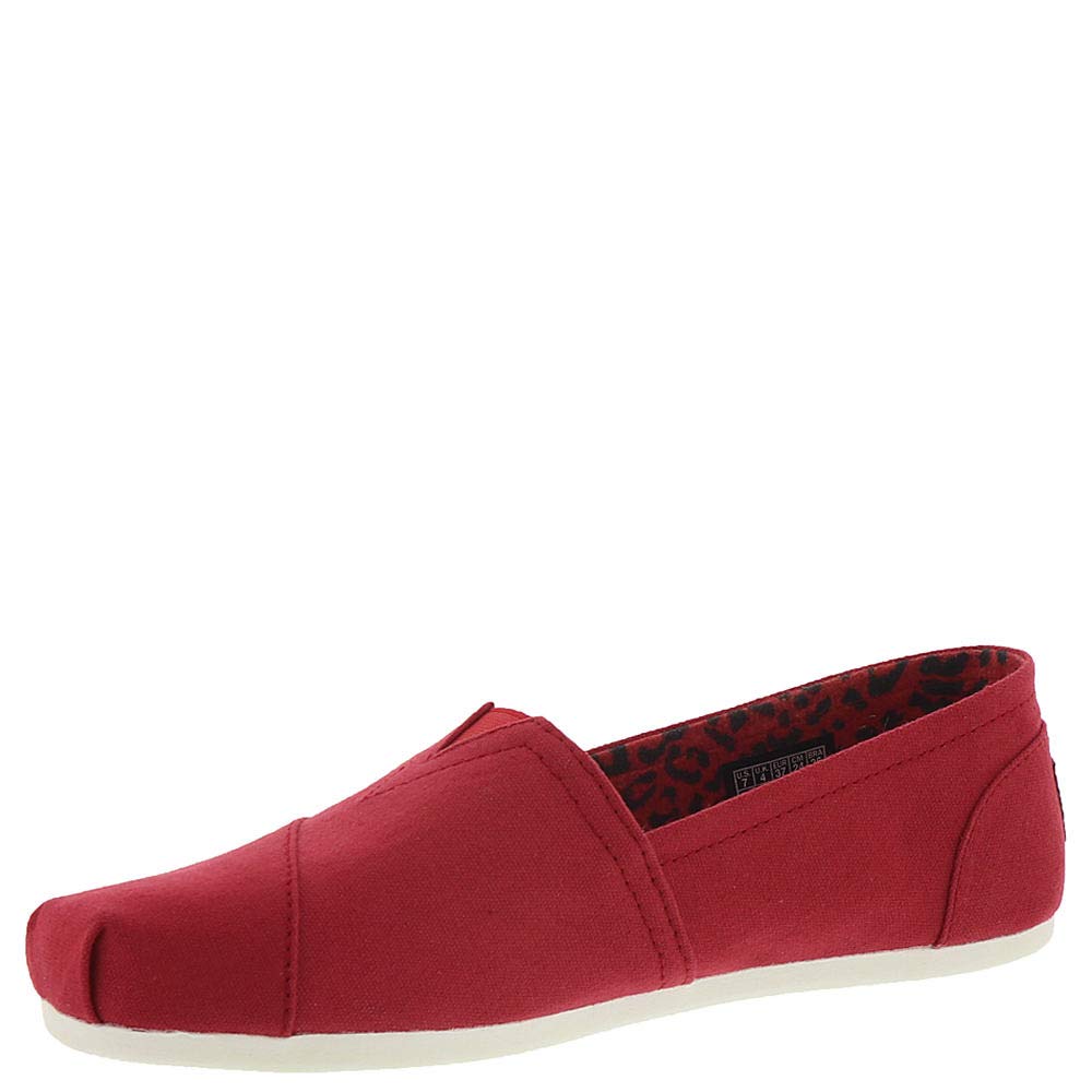 Skechers womens Bobs Plush - Peace and Love Ballet Flat, Dark Red, 8 US