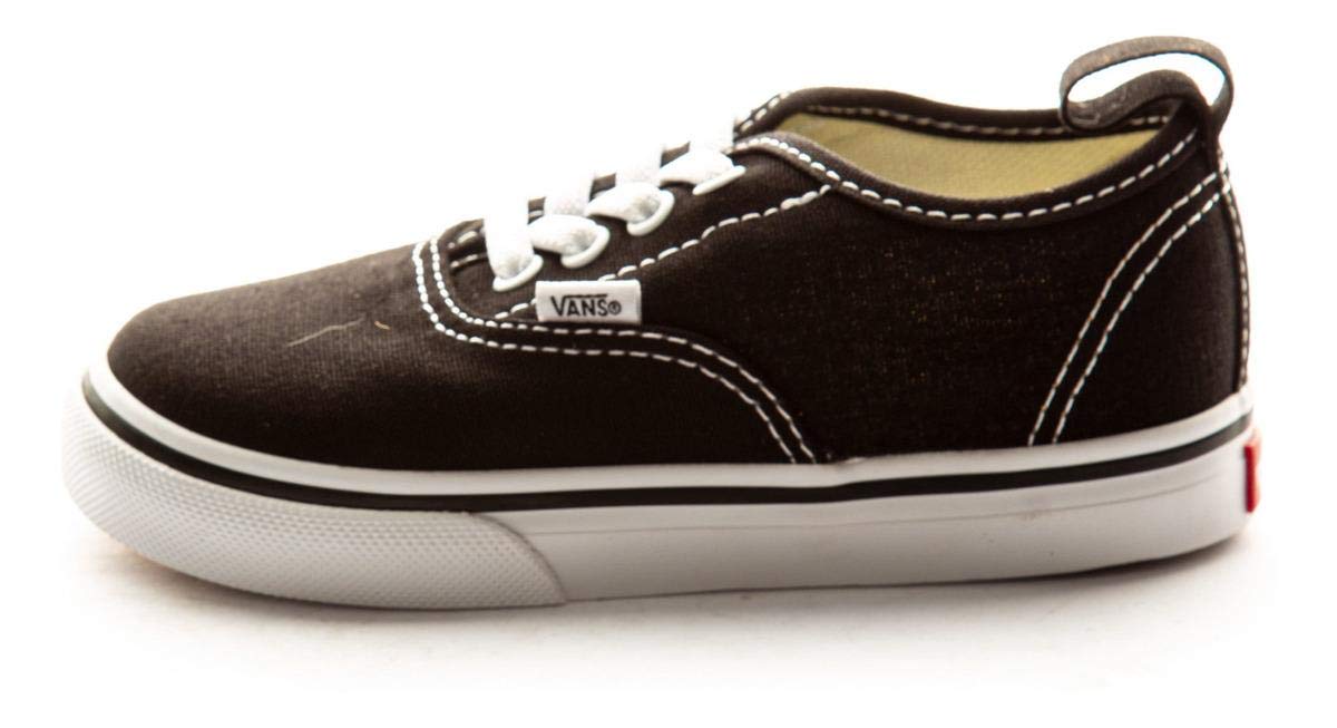 Vans Toddler T Authentic Elastic LACE Black True White Size 9
