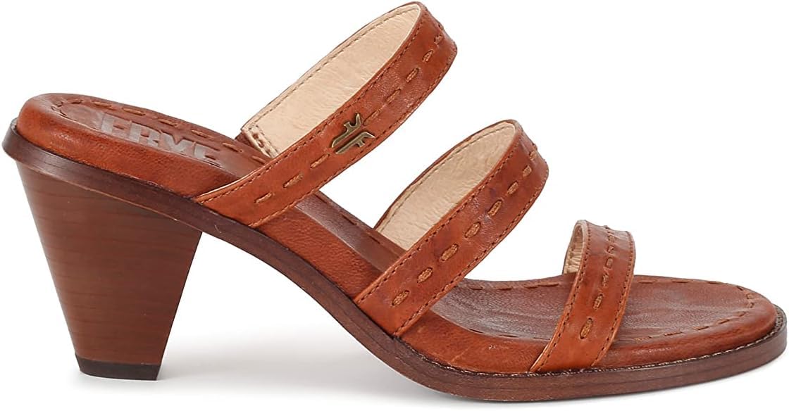 Frye Women's Estelle Strappy Slid Sandal, Cognac - 8.5M