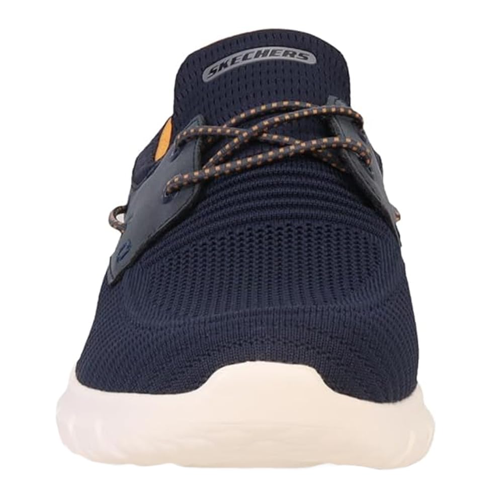 Skechers Men's Del Retto-Clean Slate Knitted Bungee Slip On, Navy, 14 W US