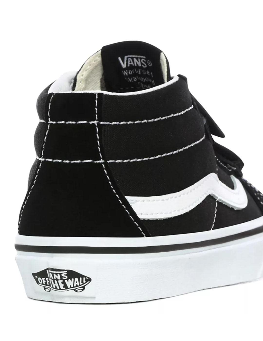 Vans Kids Sk8-Mid Reissue V Skate Shoe Black/True White 3.5