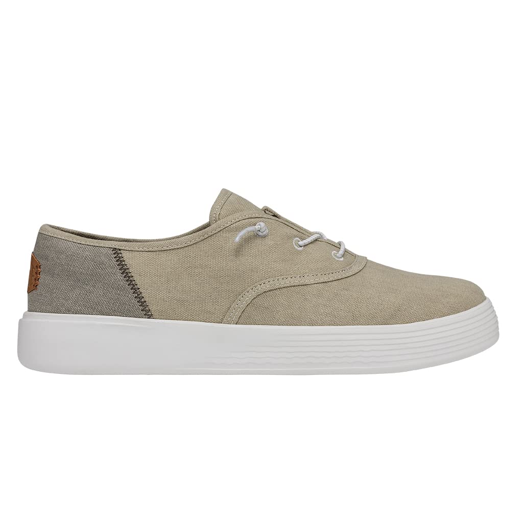 HEYDUDE Men's Conway Craft Slip On Sneaker, White Size 13 | Lightweight Casual Shoe with Elastic Laces