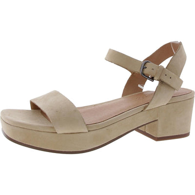 Madewell Sora Flatform Sandal Suede for Women - Open Square Toe and Block Heel Design, Elegant and Durable Sandals Earthen Sand 9.5 M