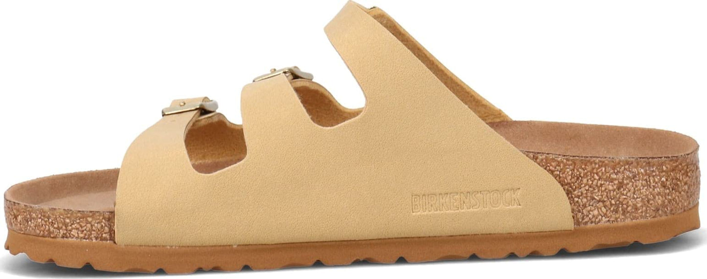 Birkenstock Florida Fresh Vegan Birkibuc Latte Cream Sandals