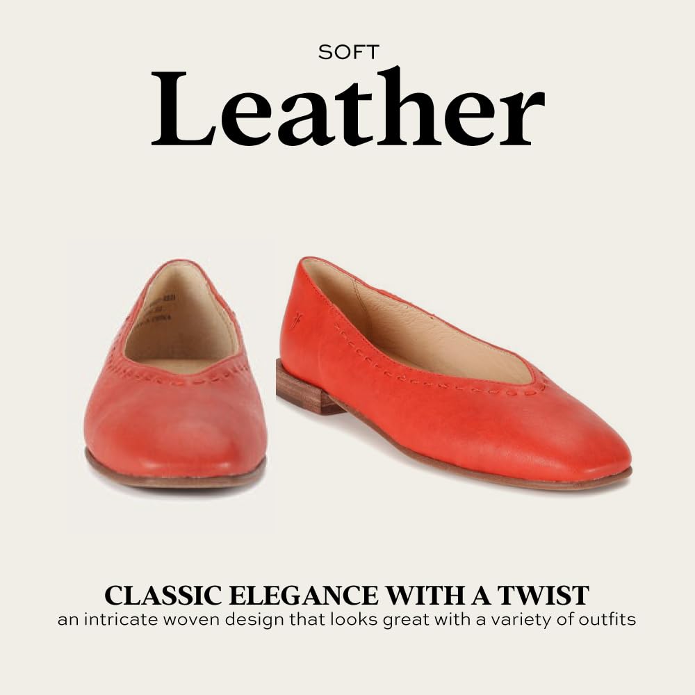 Frye Women's Claire Flat Shoe, Red - 9 M