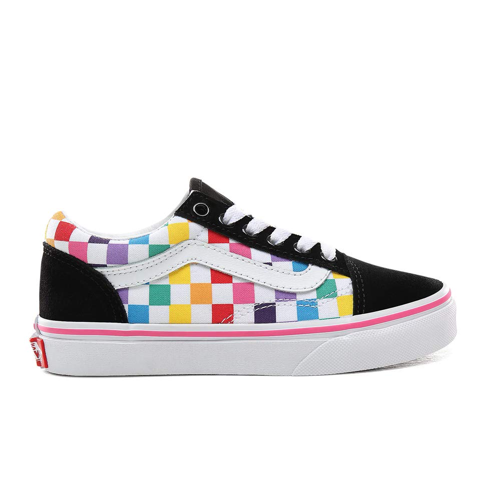 Vans Old Skool (Checker) Rainbow/White Youth 12.5