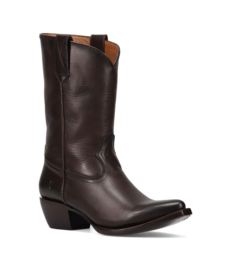 Frye Women's Sacha Mid Pull On Boot, Chocolate - Volterra Leather - 8.5M