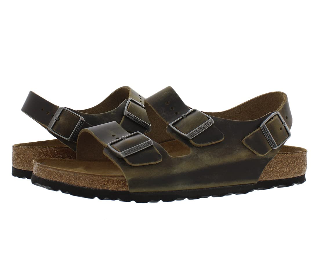 Birkenstock Men's Milano Sandals, Faded Khaki, Tan, Green, 12-12.5 Women/10-10.5 Men
