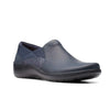 Clarks Cora Lilac Navy Leather/Textile Combination 8 B (M)