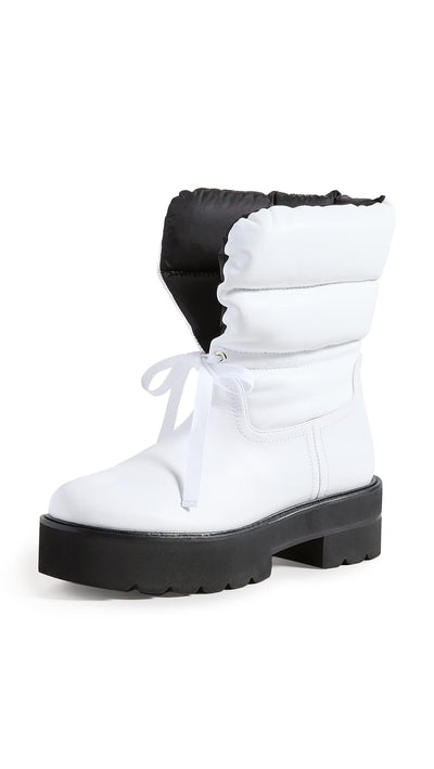 Stuart Weitzman Tyler Ultralift Bootie White/Black 7 B