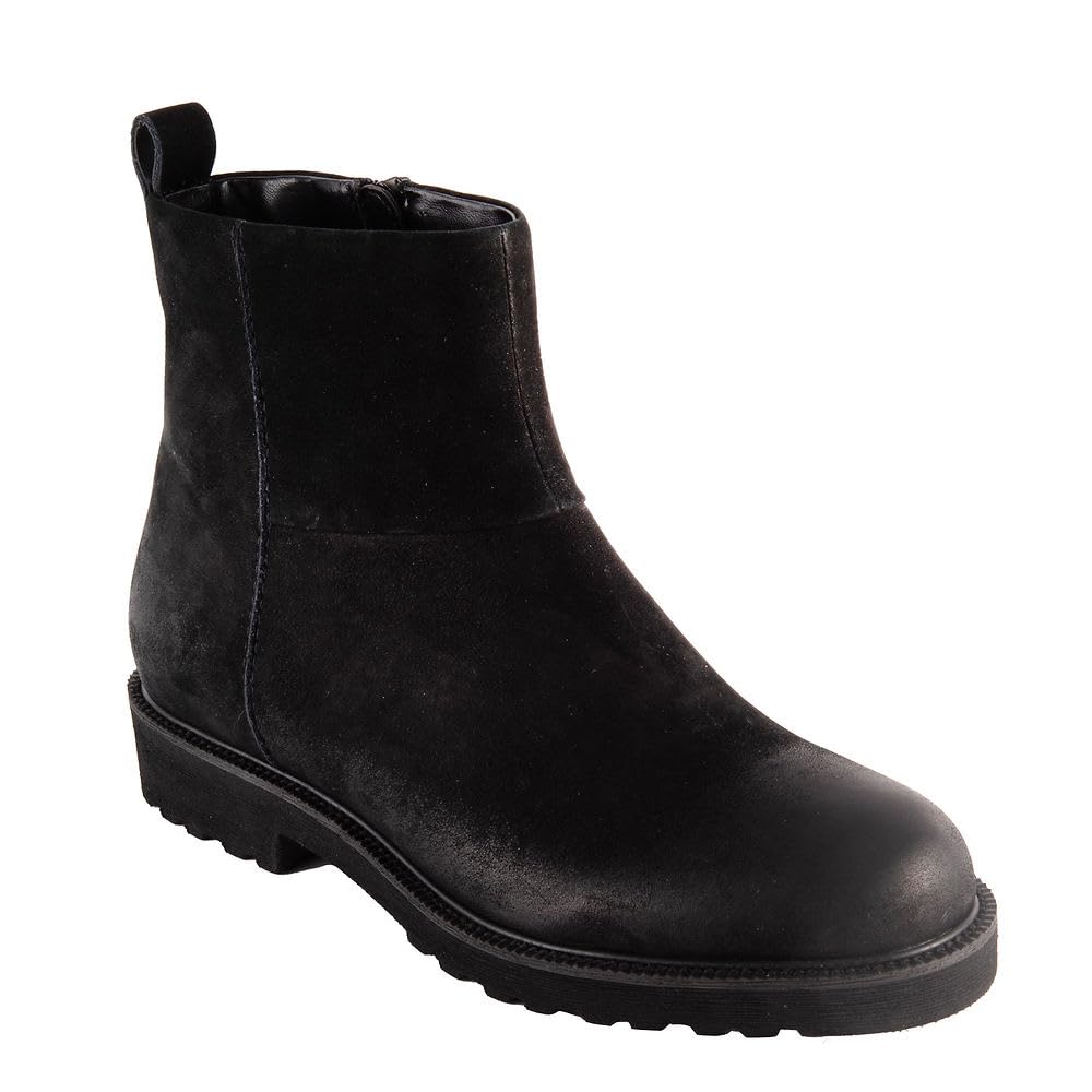 David Tate Women's Damila Mid Calf Boot, Black Nubuck Leather, 12 Wide