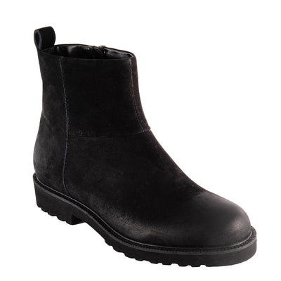 David Tate Women's Damila Mid Calf Boot, Black Nubuck Leather, 12 Wide