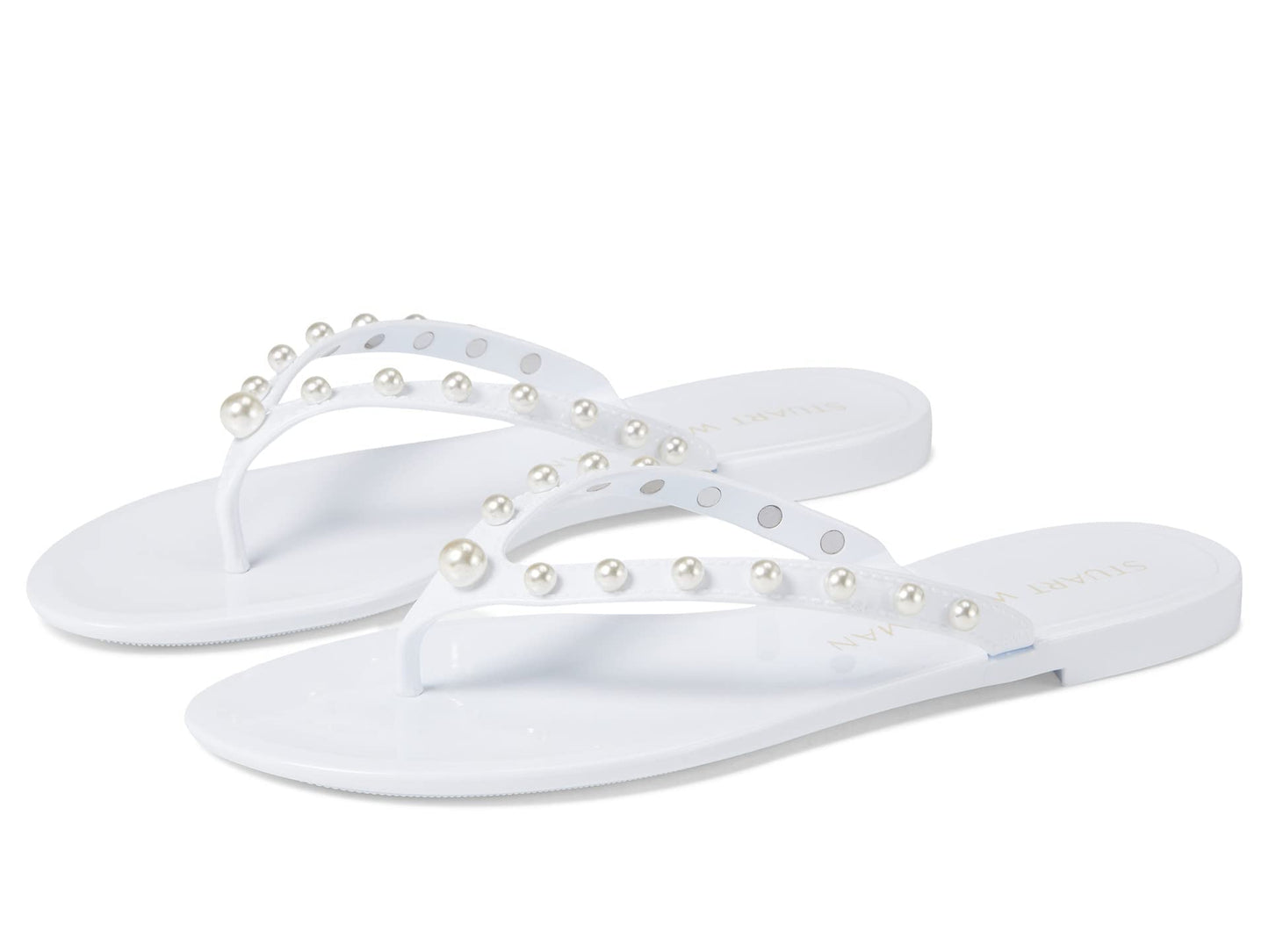 Stuart Weitzman Goldie Jelly Flip-Flop White 11 B
