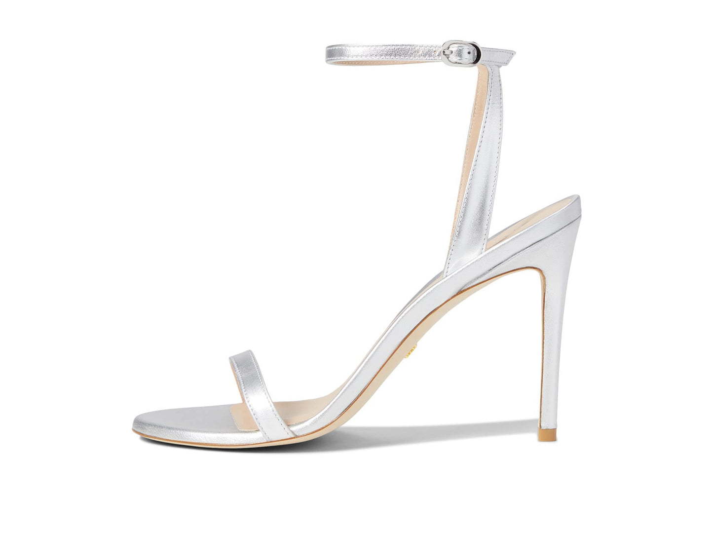 Stuart Weitzman Barelynude 100 Sandal Silver 9 B