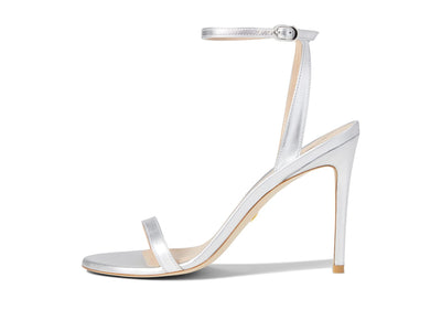 Stuart Weitzman Barelynude 100 Sandal Silver 9 B