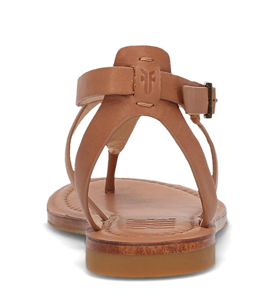 Frye Taylor Women’s Sandals - Soft Full-Grain Leather with Padded Footbed, Adjustable Ankle Strap, and Flexible Rubber Outsole with Low Heel, Tan - 8M