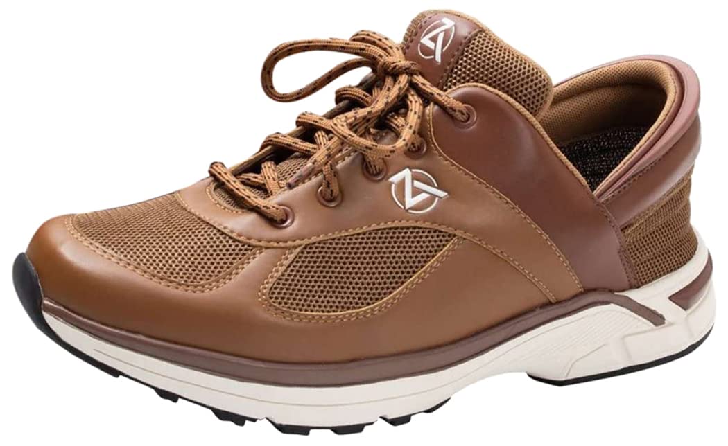 ZEBA Men's Hands Free Slip-On Walking Shoes (Brown, 13)
