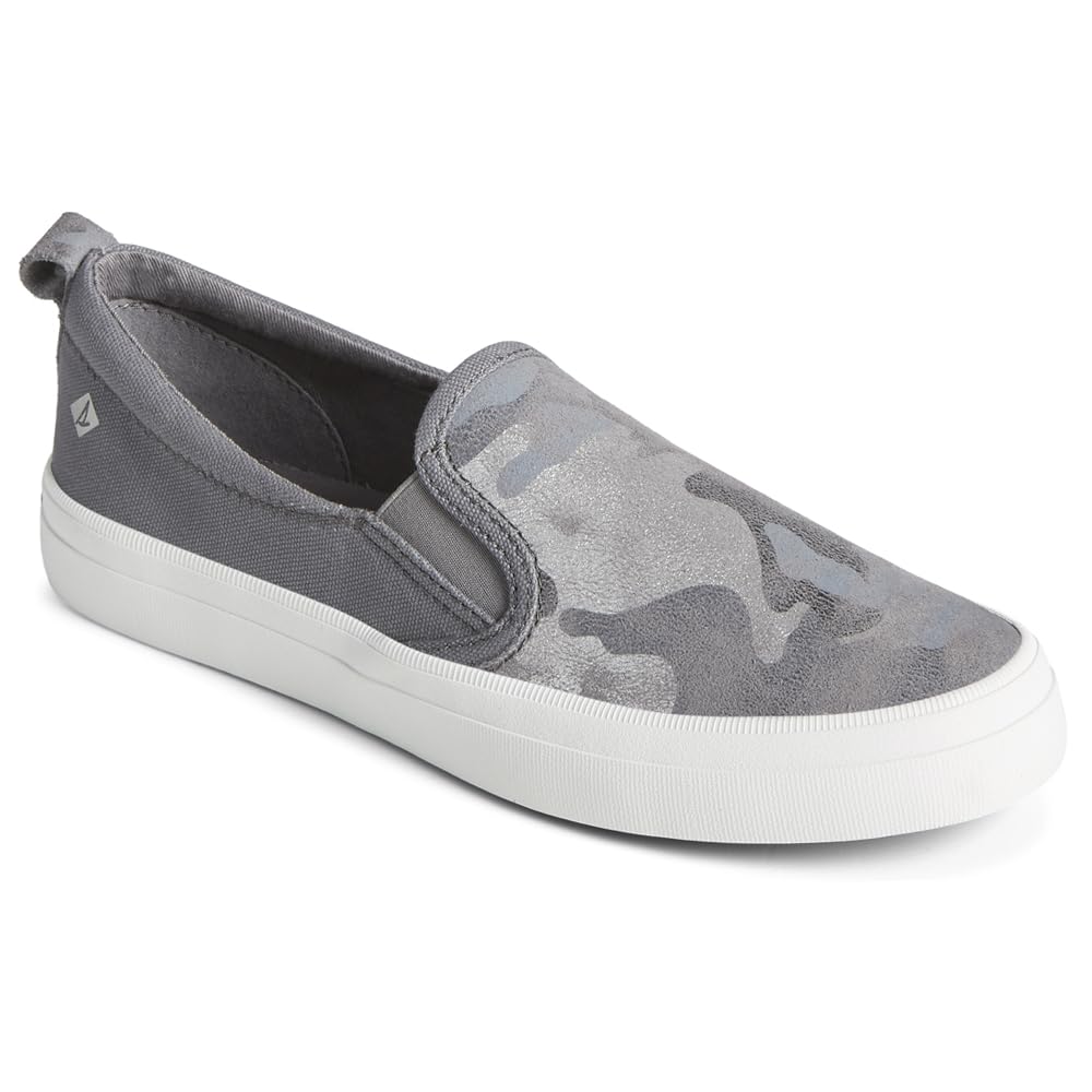 Sperry Women's Crest Twin Gore Boat Shoe, Silver CAMO, 9.5