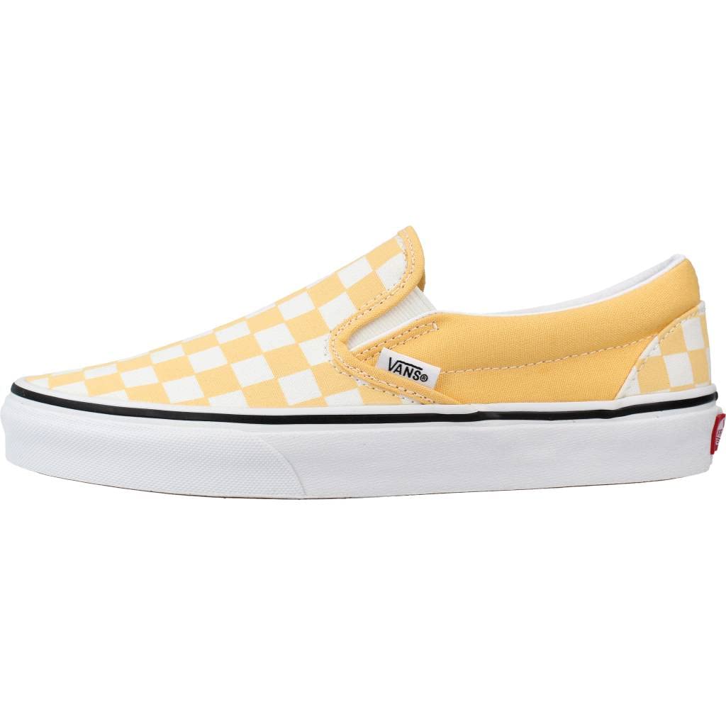 Vans Classic Slip-On™ (Checkerboard) Flax/True White Men's 6.5, Women's 8 Medium