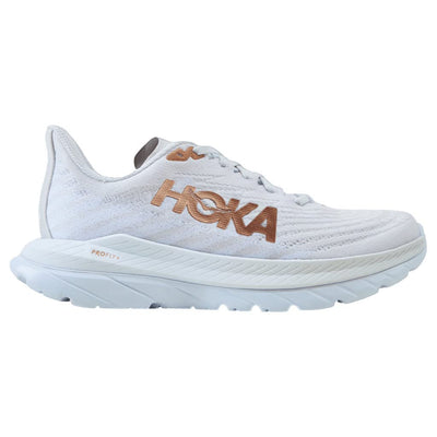 HOKA Women Track and Road Running Shoe, White White Copper, 5.5