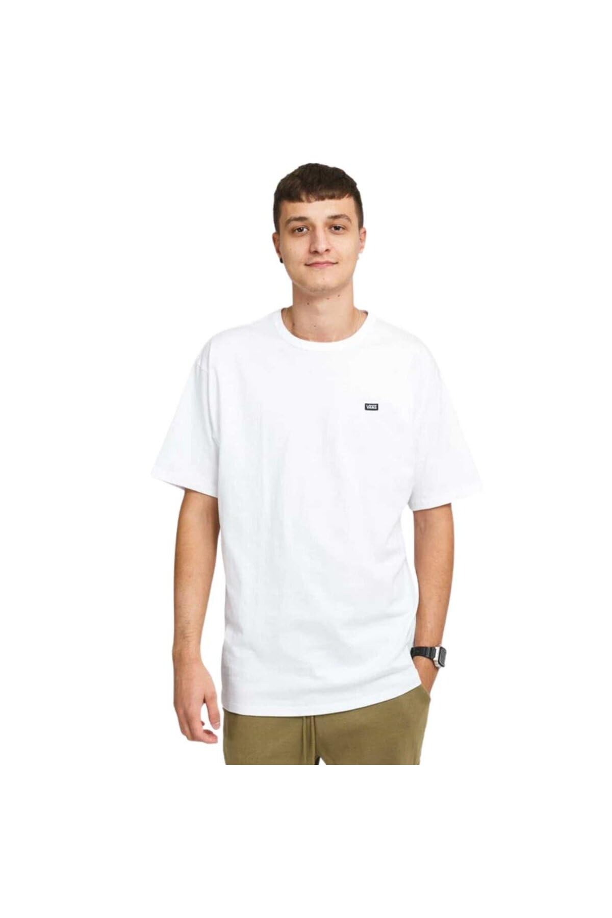 Vans Men's Short Sleeve Tee, (OTW Classic Left Logo) White, Size Small
