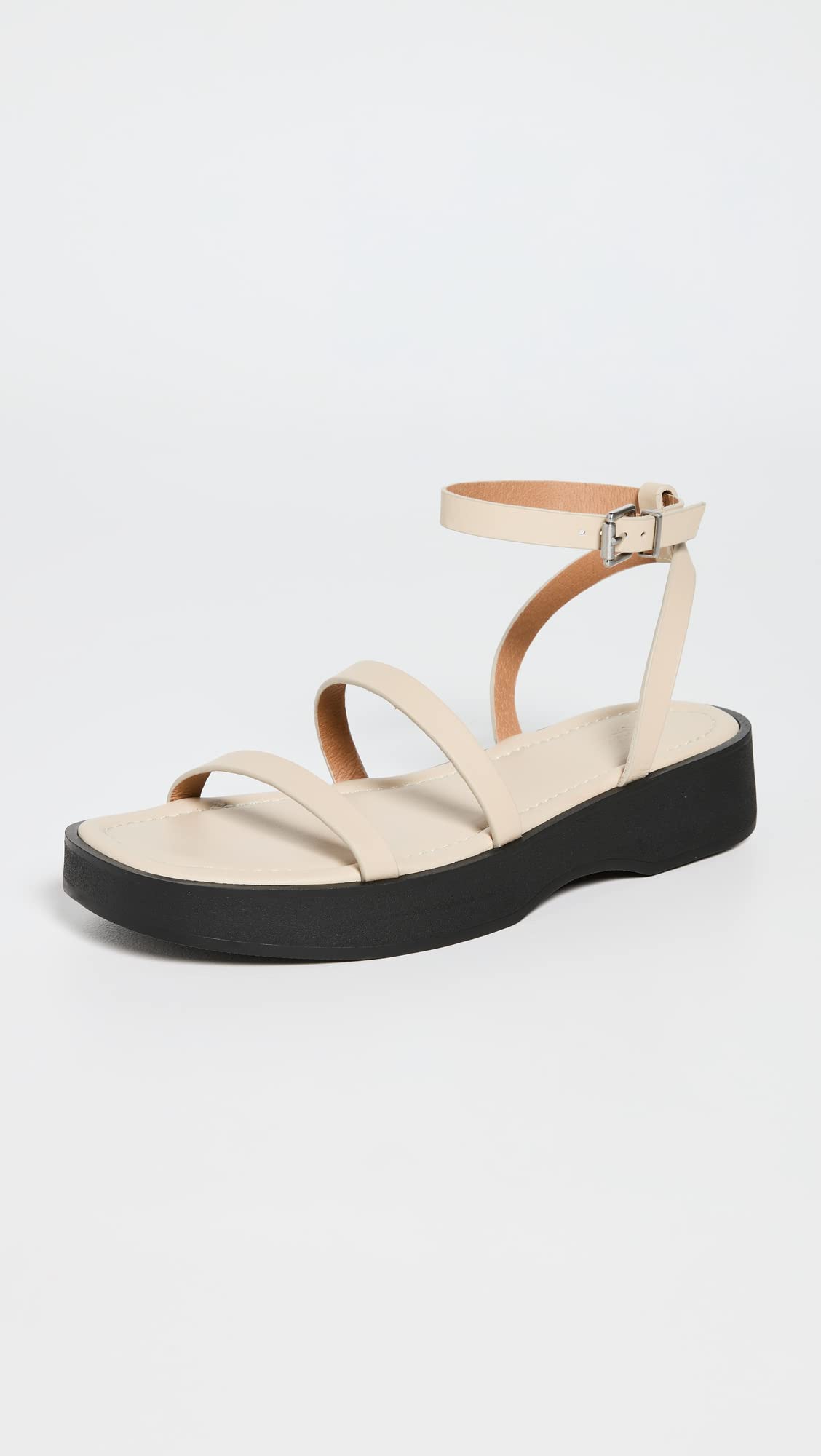 Madewell Women's The Birdie Double-Strap Platform Sandal, Summer Dune, Off White, 8.5 Medium US